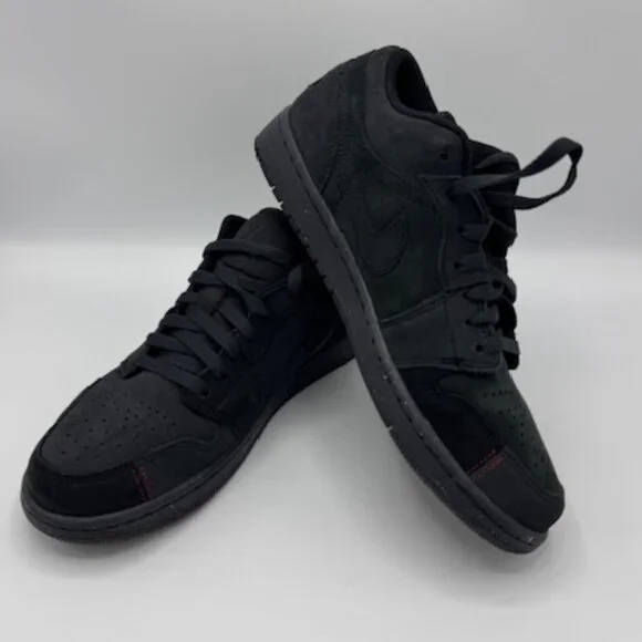 Nike Air Jordan 1 Low SE Crafted Mens 8.5 EUC Dark Smoke Grey Varsity Red no box - Picture 3 of 12